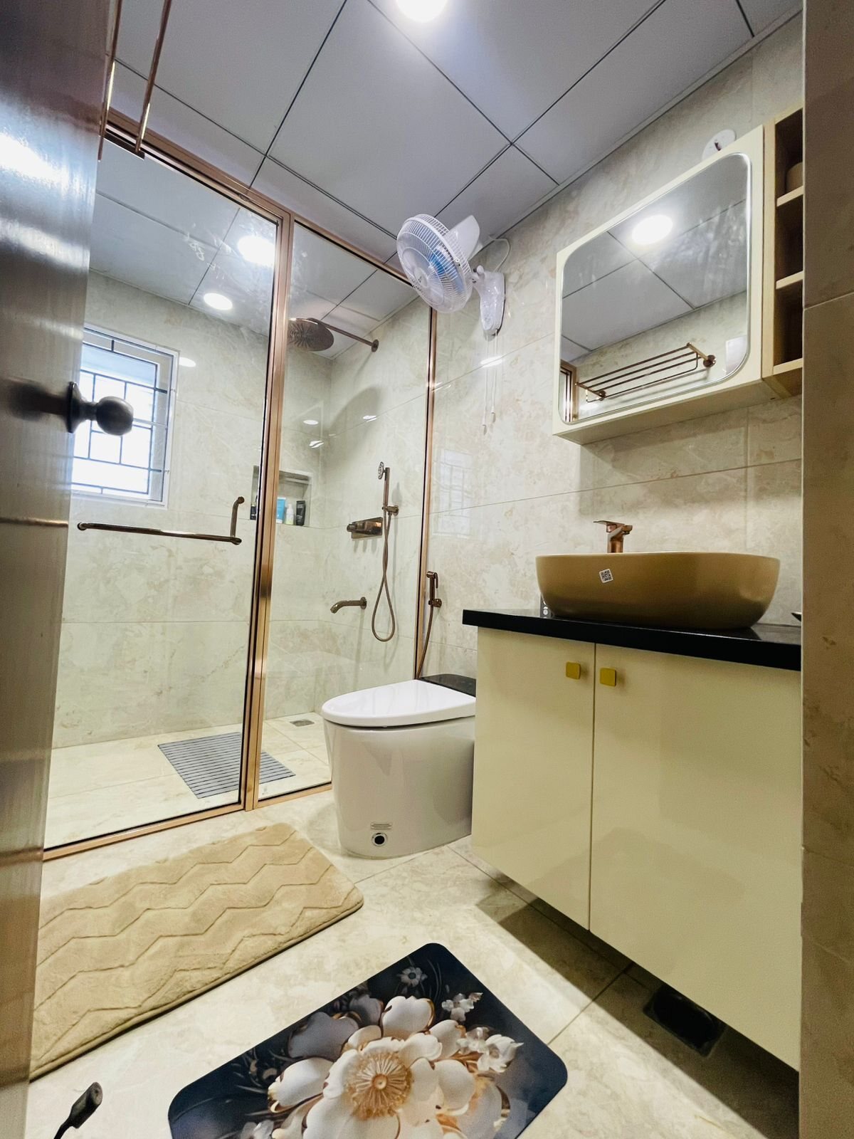 Stone bathroom suite
